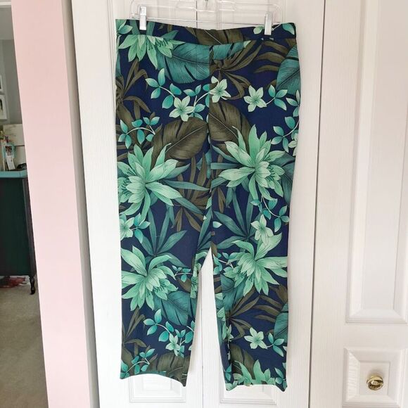 Cynthia Rowley Resort Tropical Floral Lightweight High Waisted Pull On Pants - Picture 1 of 11